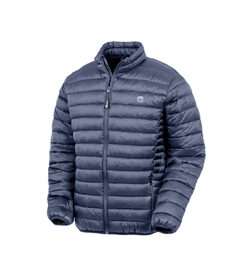 Chaqueta acolchada azul marino hecha con botellas PET recicladas