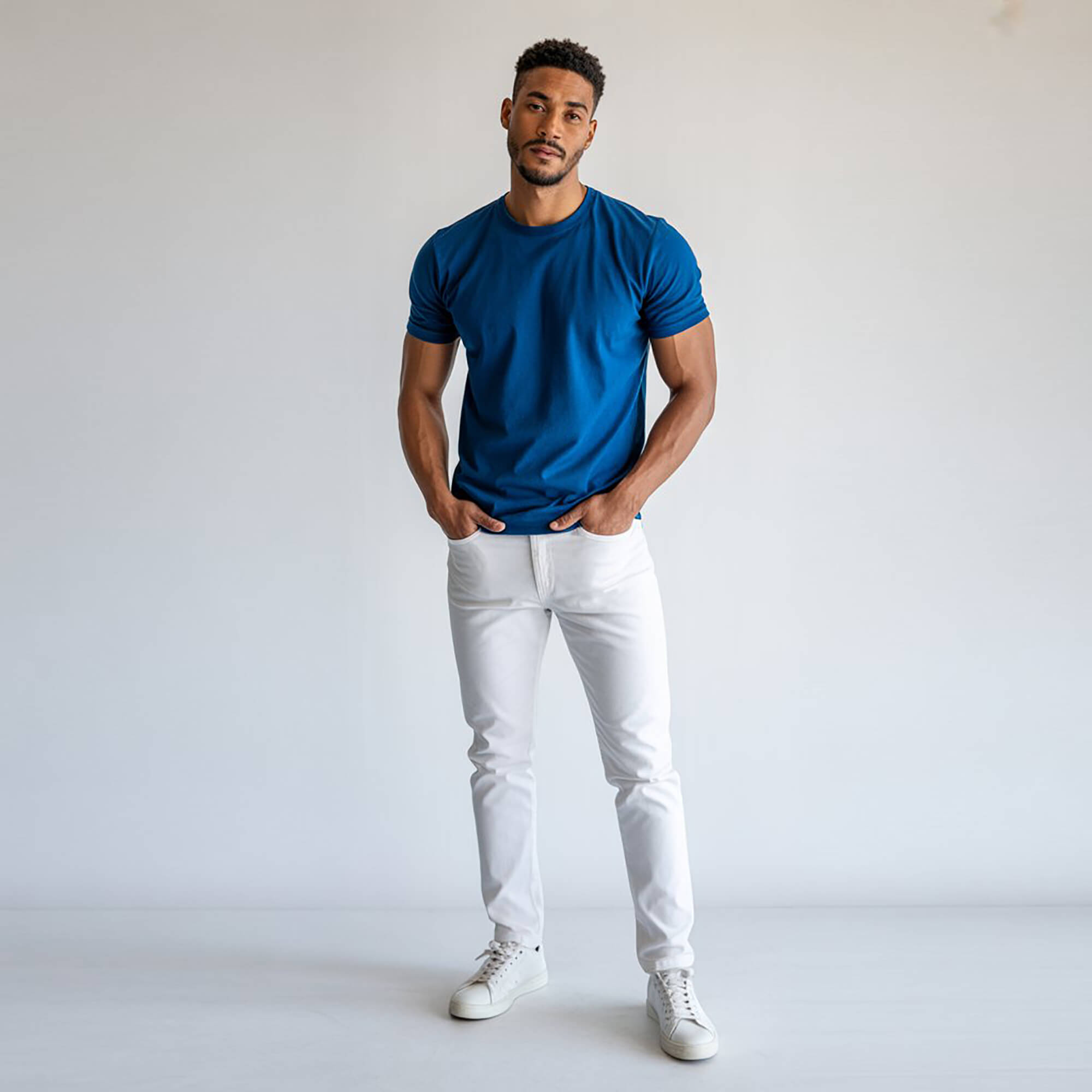 Camiseta EcoBoss Premium Sea Blue 180g/m² - Imagen 4