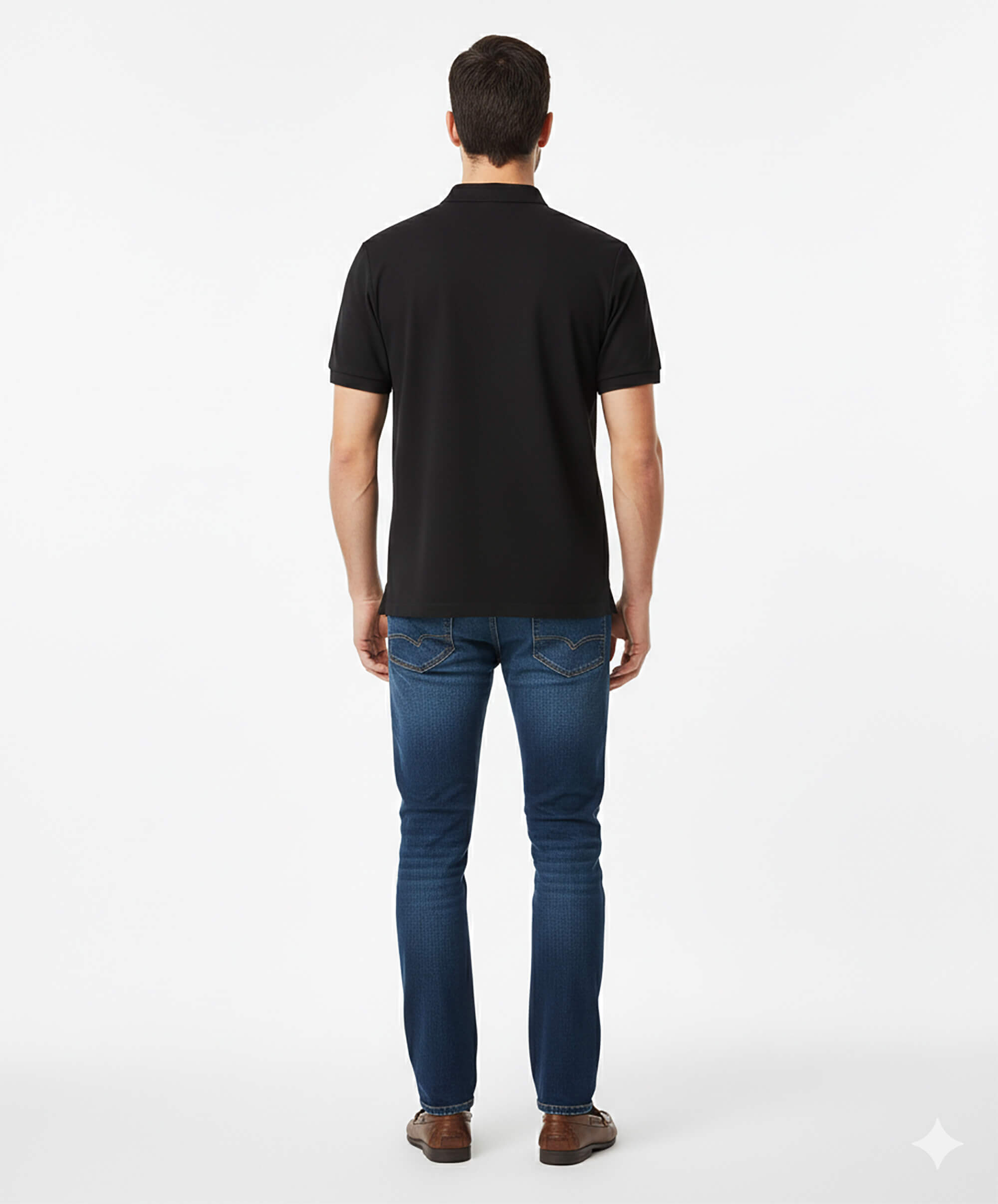 Polo Cotton Club USA 225g/m² Negro-Black - Imagen 4