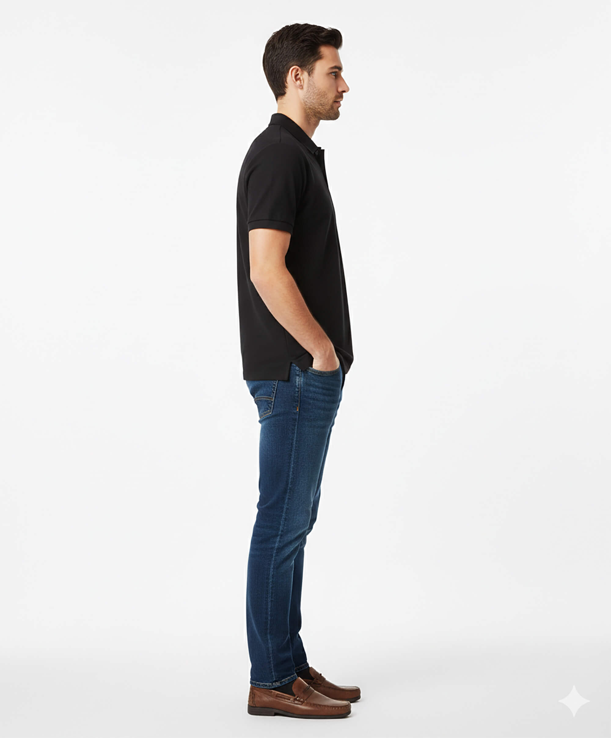 Polo Cotton Club USA 225g/m² Negro-Black - Imagen 3