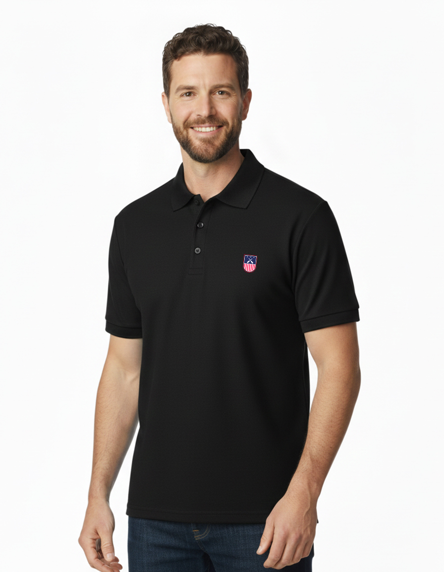 Polo Cotton Club USA 225g/m² Negro - Imagen 2